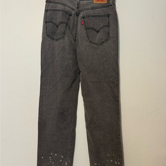 Levis Low Pro‎ Straight Gray Splatter Detail Denim Jeans Size 26 NEW - Picture 4 of 11